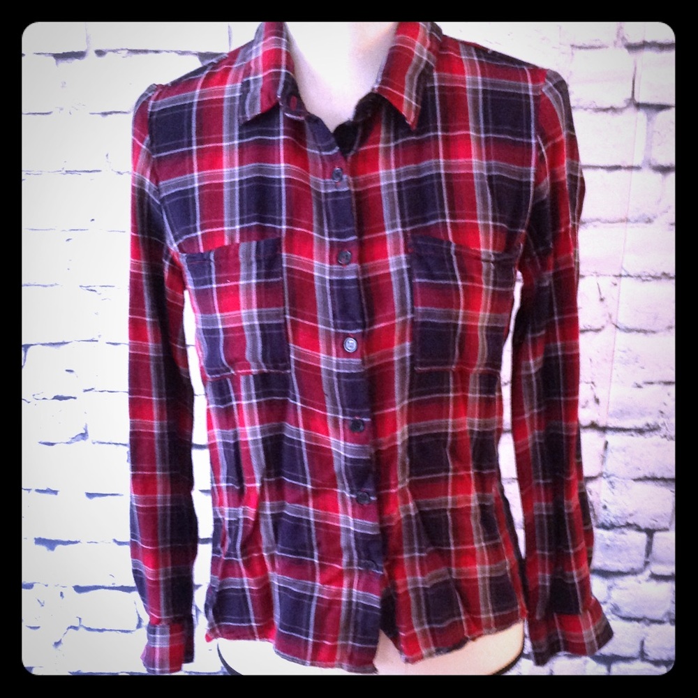 Stoosh button down plaid shirt